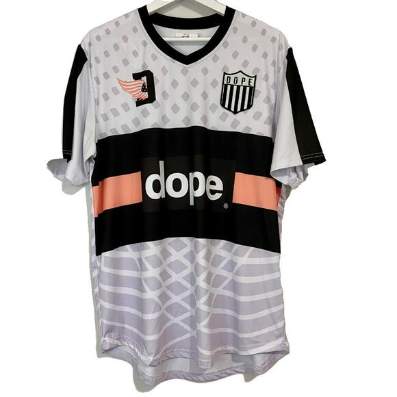 Dope Other - Dope Men’s Diego Jersey Soccer White Black Grey Size Medium EUC